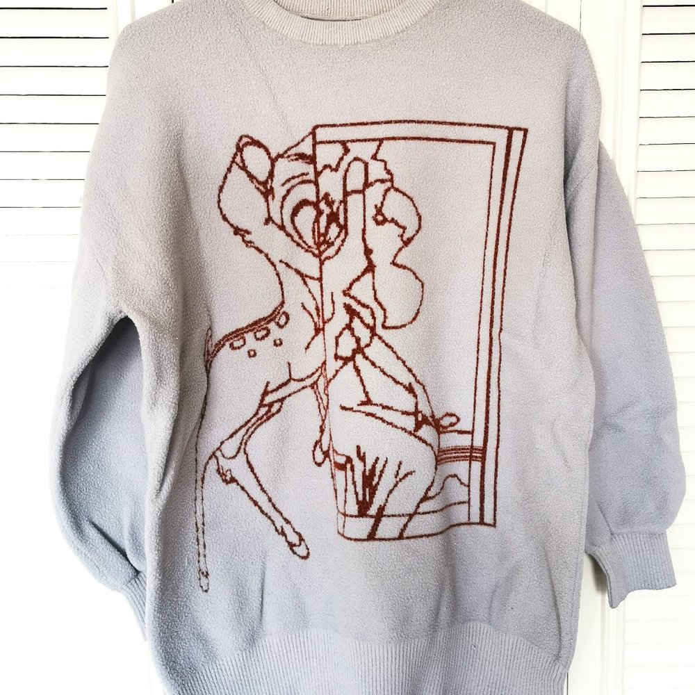 white sweater